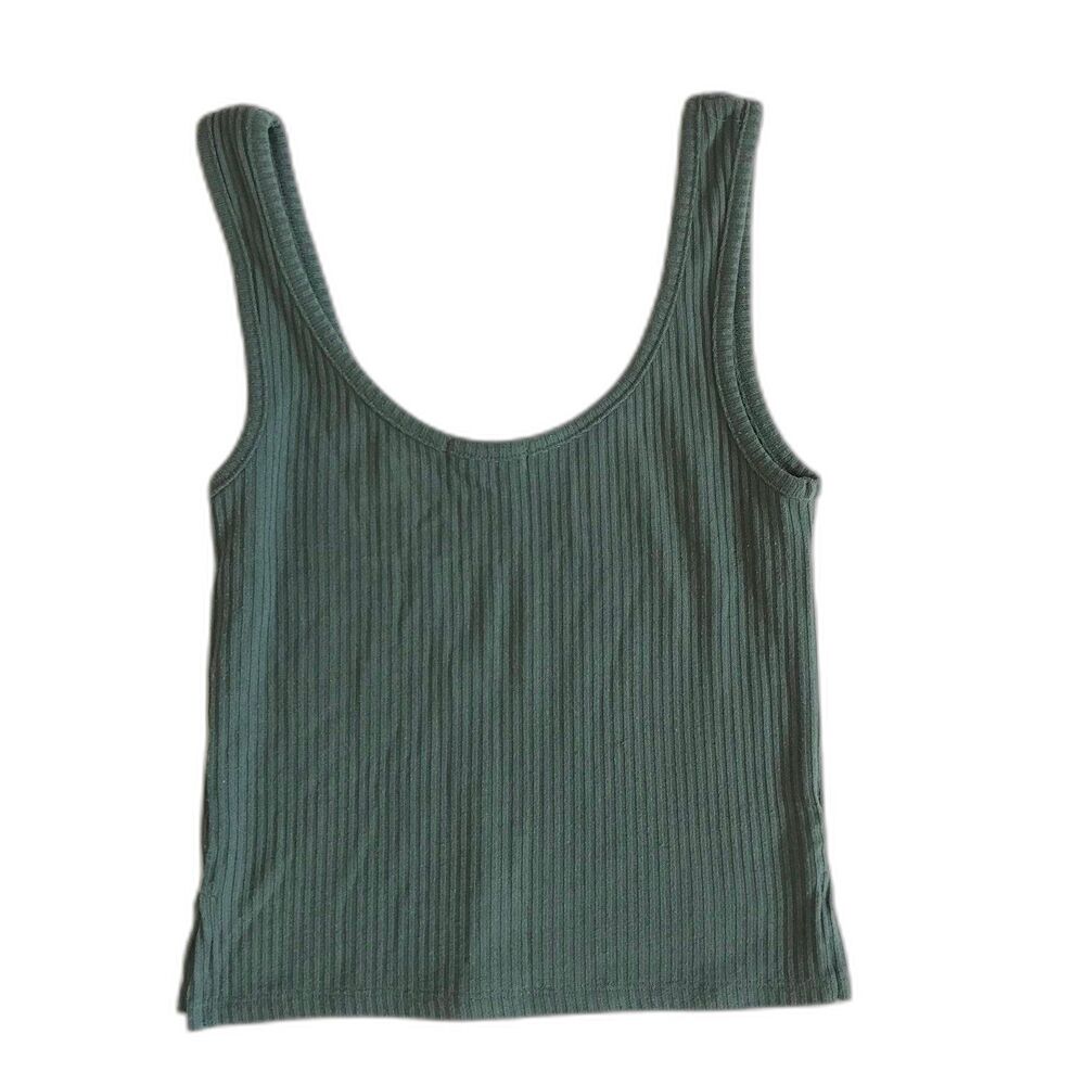 Mind Code Tank Top Blue Ribbed Crop Top Size S/M Cami Basic Capsule - Picture 4 of 6